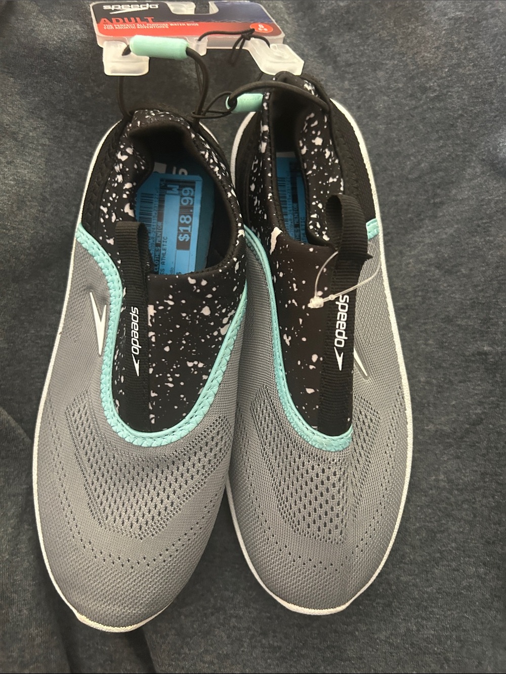 Speedo Gray and Mint Women's Slip-On Aquatic Sandals